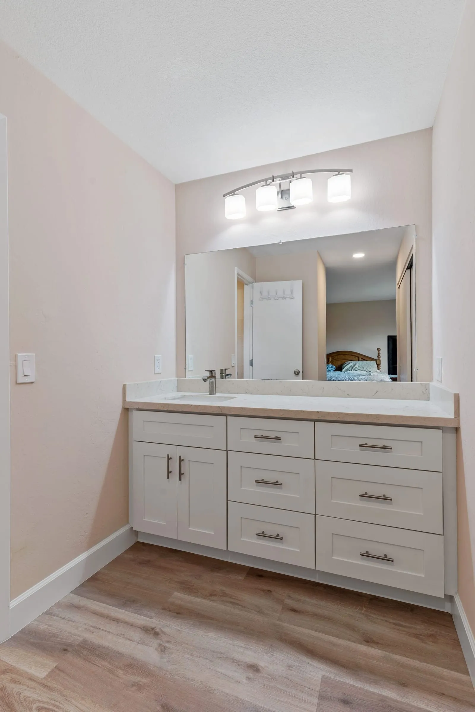 bathroom vanity and mirror