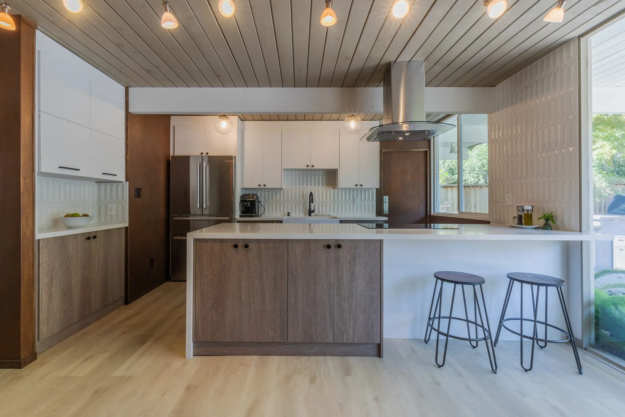 Wide view of the open-plan room